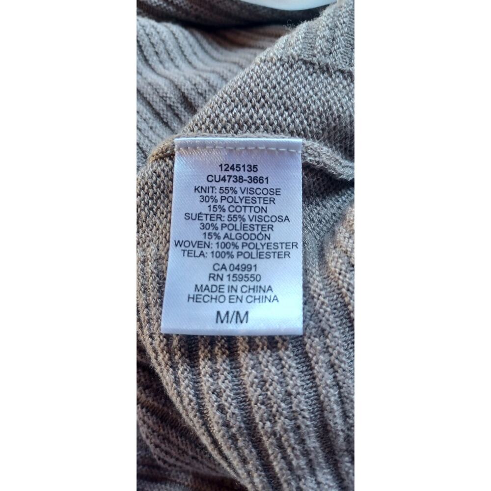 Hilary Radley Women's Medium V-Neck Layered Sweater Mocha Color Preppy Academia - Picture 6 of 7